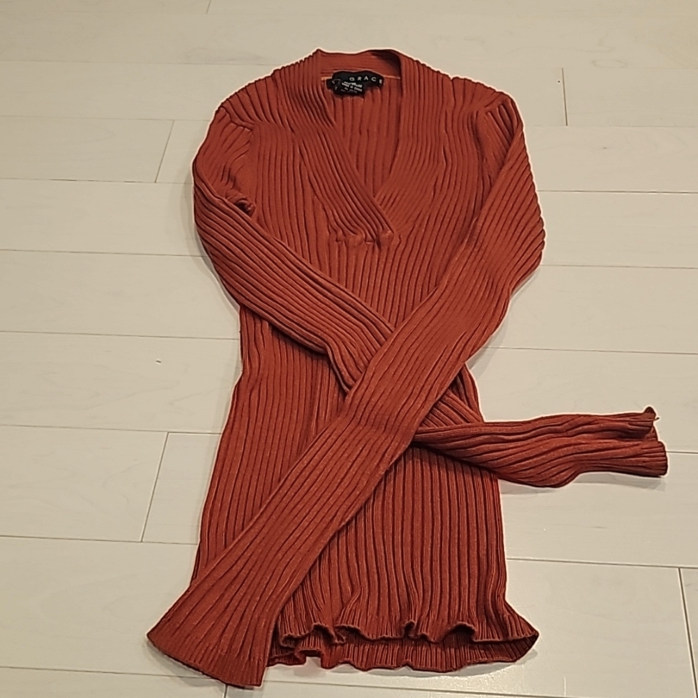 Grace size small sweater red orange color